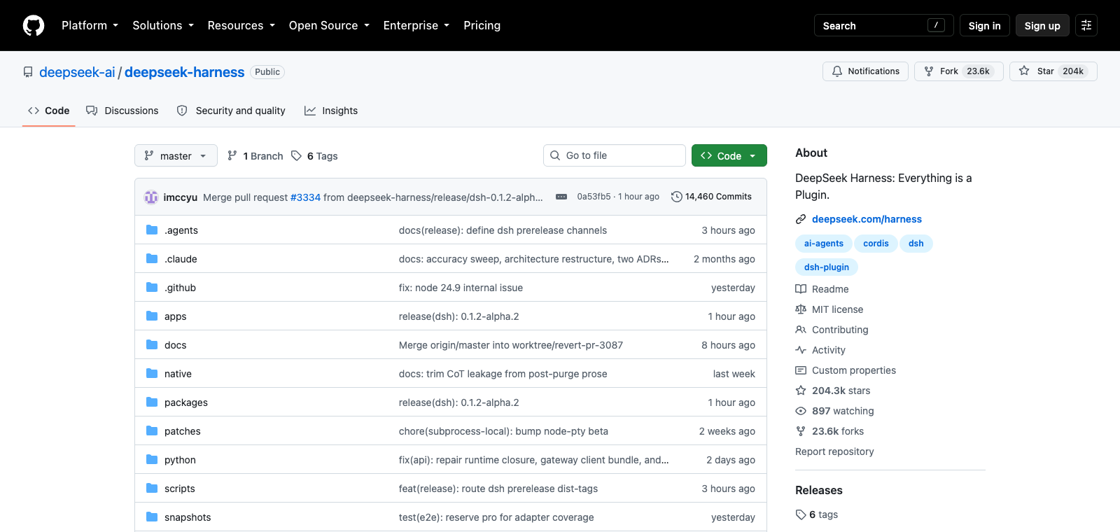 DeepSeek Harness homepage preview