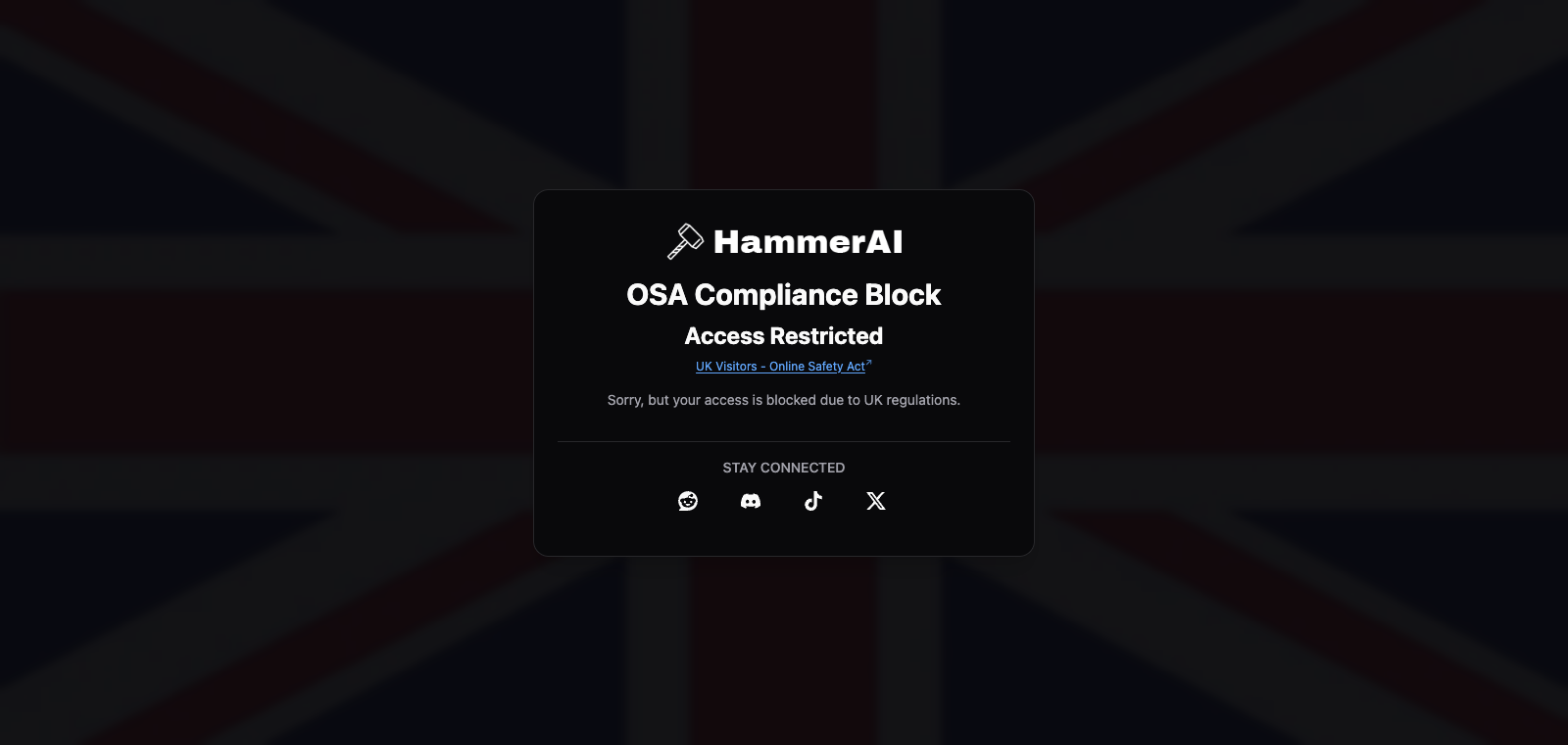 HammerAI homepage preview