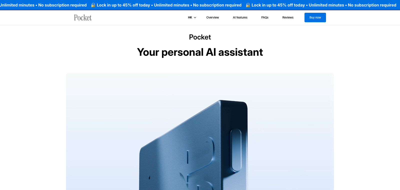 Pocket AI homepage preview
