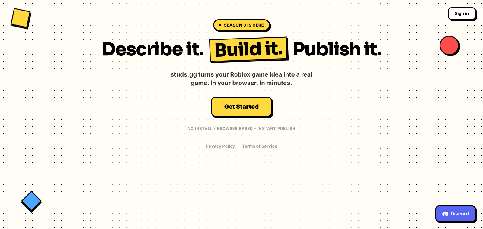 Studs.gg homepage preview